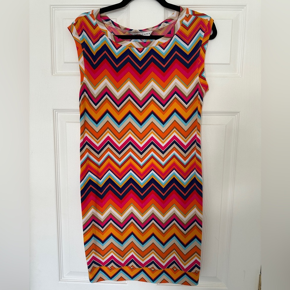 Trina Turk Multicolor Chevron Pattern Dress